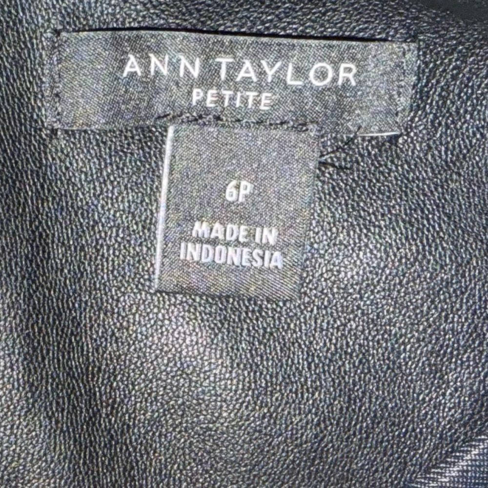 Like New Petite 6P Ann Taylor faux Leather Dress - Picture 2 of 3